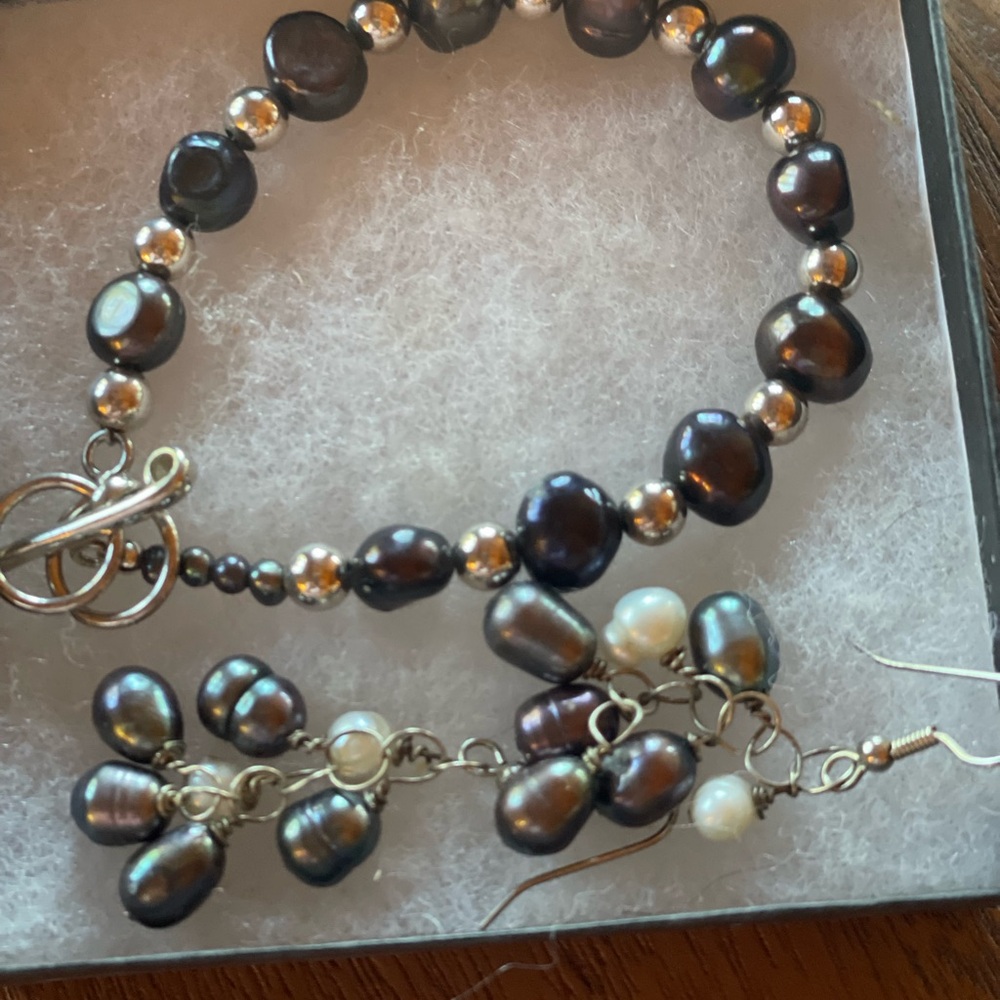 Silpada Pearl/Silver Set